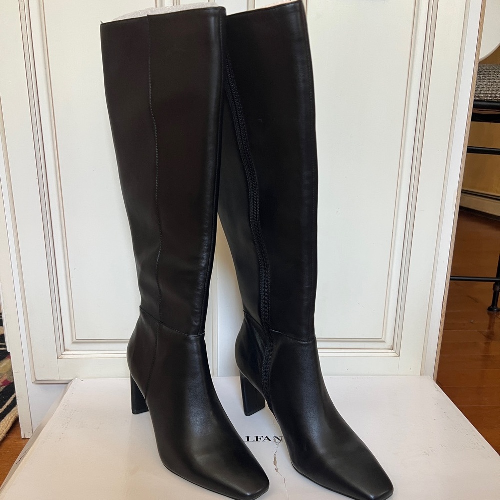 Alfani Tristanne Black Knee-High Women's Leather Boots